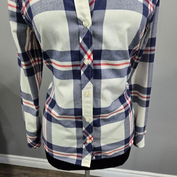 🐢 Vineyard Vines Performance you Costal Relaxed Flannel Shirt Size 10 - Picture 10 of 12